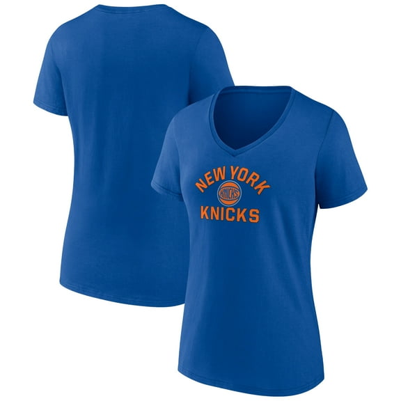 Women's Blue New York Knicks Overtime V-Neck T-Shirt