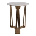 thumbnail image 5 of Round End Table with Marble Top and Metal Base for Living Room or Bedroom Decor - Small Side Table for Small Room Spaces - Decorative Night Stand for Bedside Drink Table - 22", Ivory & Gray, 5 of 12