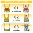 thumbnail image 2 of 3 in 1 Toddler Swing Set with Basketball Rim and Soccer Scoring Net, Indoor Outdoor Baby Swing with Metal Stand, Kids Swing Set for Backyard, Free Soccer Basketball and Pump, Easy to Assemble（Green）, 2 of 8