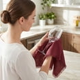 thumbnail image 5 of Unique Bargains Cotton Linen Kitchen Towels Claret 18" x 18", 5 of 7