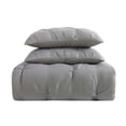 thumbnail image 4 of Truly Soft Pleated Grey Twin XL Duvet Cover Set, 4 of 11
