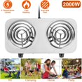 thumbnail image 2 of HLONK 2000W Double Burner  Electric Hot Plate for Cooking Portable Cooking Stove  Countertop Burner Cooktop for Kitchen  Dorm  Temperature Control  Easy to Clean  White, 2 of 8