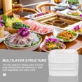 thumbnail image 3 of 1Pack Compact Multi-layer Structure Food Rack White Plastic Storage for Restaurant Use, 3 of 6