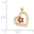 thumbnail image 3 of Finest Gold 10K Yellow Gold CZ Heart & Flower Pendant, 3 of 3