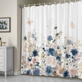thumbnail image 4 of Shower Curtain for Bathroom Spring Pastoral Flower Waterproof Bath Curtains Shower Curtains with Hooks,Watercolor Floral Plant Butterfly Bathroom Curtain Privacy Drapes for Bathtubs Toilet 36x72in, 4 of 9