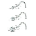 thumbnail image 5 of ZS 20G 3Pcs 18K Plated Nose Studs Piercing Corkscrew Nose Rings AAA Zirconia Nostril Piercing, 5 of 5