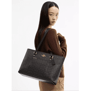 Coach Women’s Station Tote Bag in Signature Canvas, Everyday Work and Travel Handbag