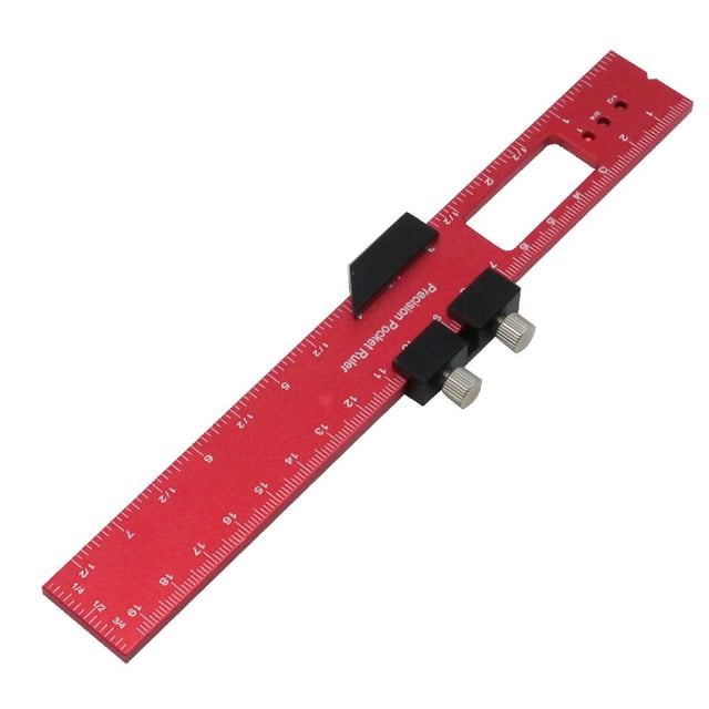 Woodworking Scriber Positioning Scribing Gauge Ruler Aluminum Alloy Measuring Tool with Metric and Imperial Scales for Carpenter