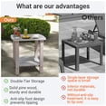 thumbnail image 2 of Ayaya Side Table Set of 2, 17" Solid Wood Square 2-Tier Adirondack End Table, Outdoor Patio Table for Living Room, Porch, Poolside – Weather Resistant Grey, 2 of 8