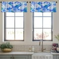 thumbnail image 4 of LALILO Kitchen Curtain Valance Blue Watercolor Wet Wet High Rod Pocket Window Curtain 52"x 18" Set of 2, 4 of 7