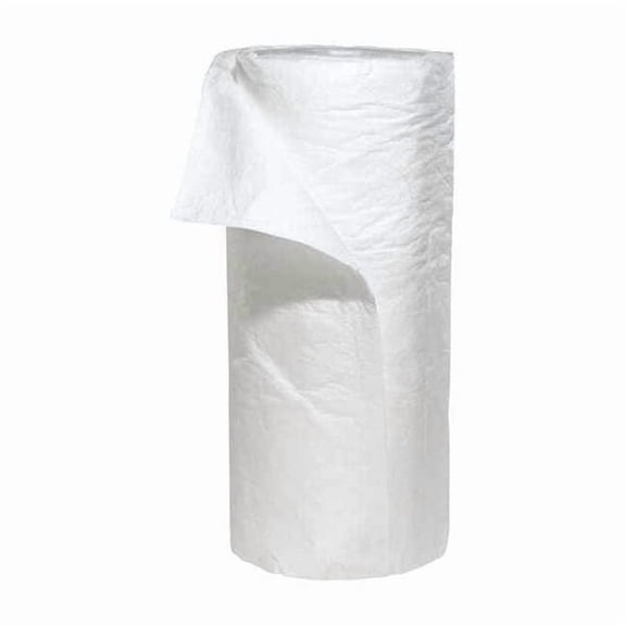 Spilltech Sorbent Roll, 63 gal, 30 in x 150 ft, Oil, White, Polypropylene WR150H