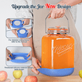 thumbnail image 6 of 2 Pack 1.5 Gallon Large Fermentation Jar with 3 Airlock, Stainless Steel Handle, Non-Slip Silicone Base, Wide Mouth Glass Jars with Scale Mark - Pickle Jars for Sauerkraut, Sourdough Starter, 6 of 9