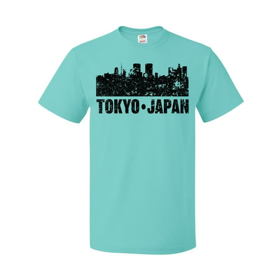 Inktastic Tokyo Japan City Skyline with Grunge T-Shirt