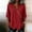 Red, variant on Qulqfy Cotton Linen Boho Tops for Women Fall 3/4 Sleeve Solid Casual Beige Tie Asymmetrical Hem Button V-Neck Fashion Outfits L