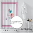 thumbnail image 3 of Pink Shower Curtain,White Fabric Shower Curtains for Bathroom,Watercolor Floral Art A Word Bath Curtain Sets with 12 Hooks 72x72in,Waterproof Fabric, 3 of 5