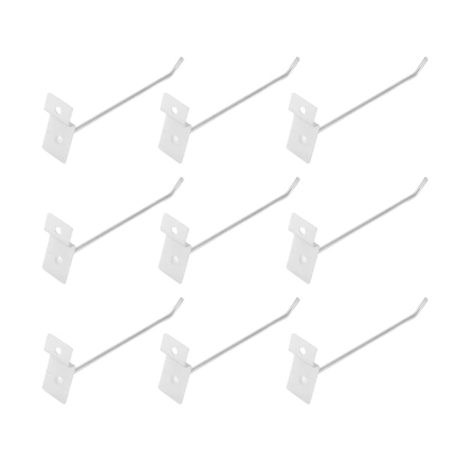 Ganchos de pared de listones de hierro, 50 piezas Ganchos de pared de listones de ranura Ganchos de panel de pared de listones de metal Ganchos de exhibición de panel Tecnología innovadora