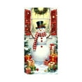 thumbnail image 2 of Snowman Christmas Door Cover, 35 x 71 in Front Door Hanging Cloth, Tree Snowman Red Curtain, Banner, Winter Snowscene, House Backdrop, Porch Photography Background Prop, Christmas New Year Home Decor, 2 of 6