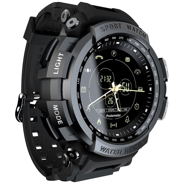 Reloj inteligente LOKMAT MK28 Reloj inteligente Pantalla de 1.14 pulgadas BT4.0 Vida Calorías podómetro a prueba de agua Alarma Deportes Hombre Smartwatch para Android 6.0 / iOS 7.0 y superior LOKMAT Reloj inteligente