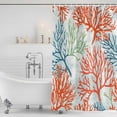 thumbnail image 3 of Xipuska Ocean Coral Shower Curtain - Water Repellent Fabric Shower Curtains Washable, Abstract Boho Gradient Coastal Polka Dots Decorative Polyester Cloth Bathroom Curtains Modern Bath Decor 72"x78", 3 of 6