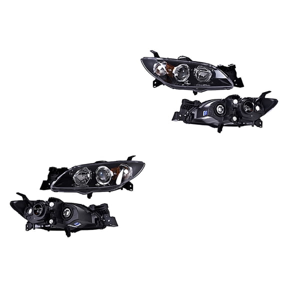 Par de Faros 3 2004 A 2009 Mazda P/Halog DEPO