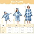 thumbnail image 4 of FORMRS Wearable Blanket Hoodie with Sleeves for Kids Cozy Flannel Sweatshirt, Blue Plain, 4 of 7