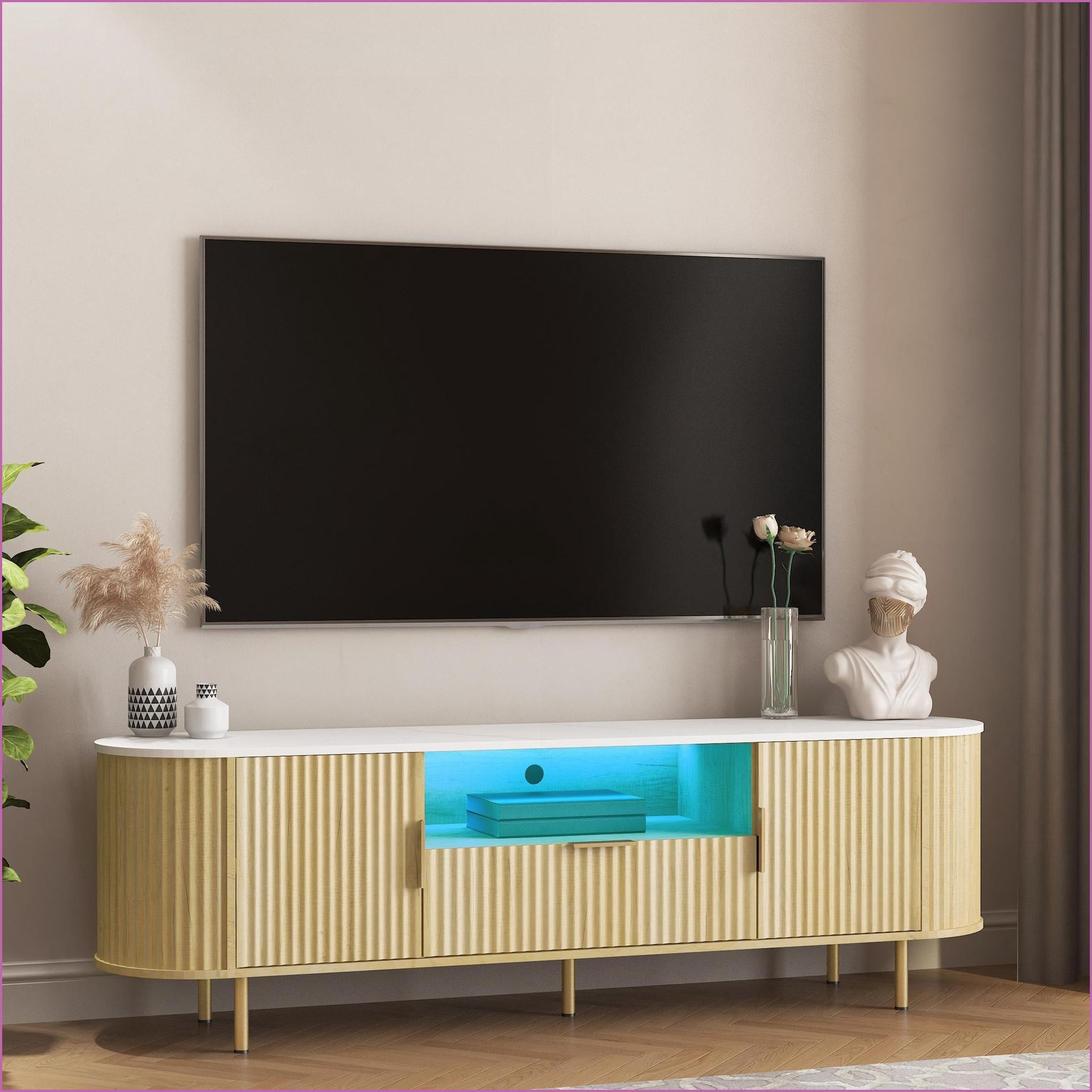 TV Furniture LED Entertainment Center with Storage | Fits 60-69 Inch TVs | MDF