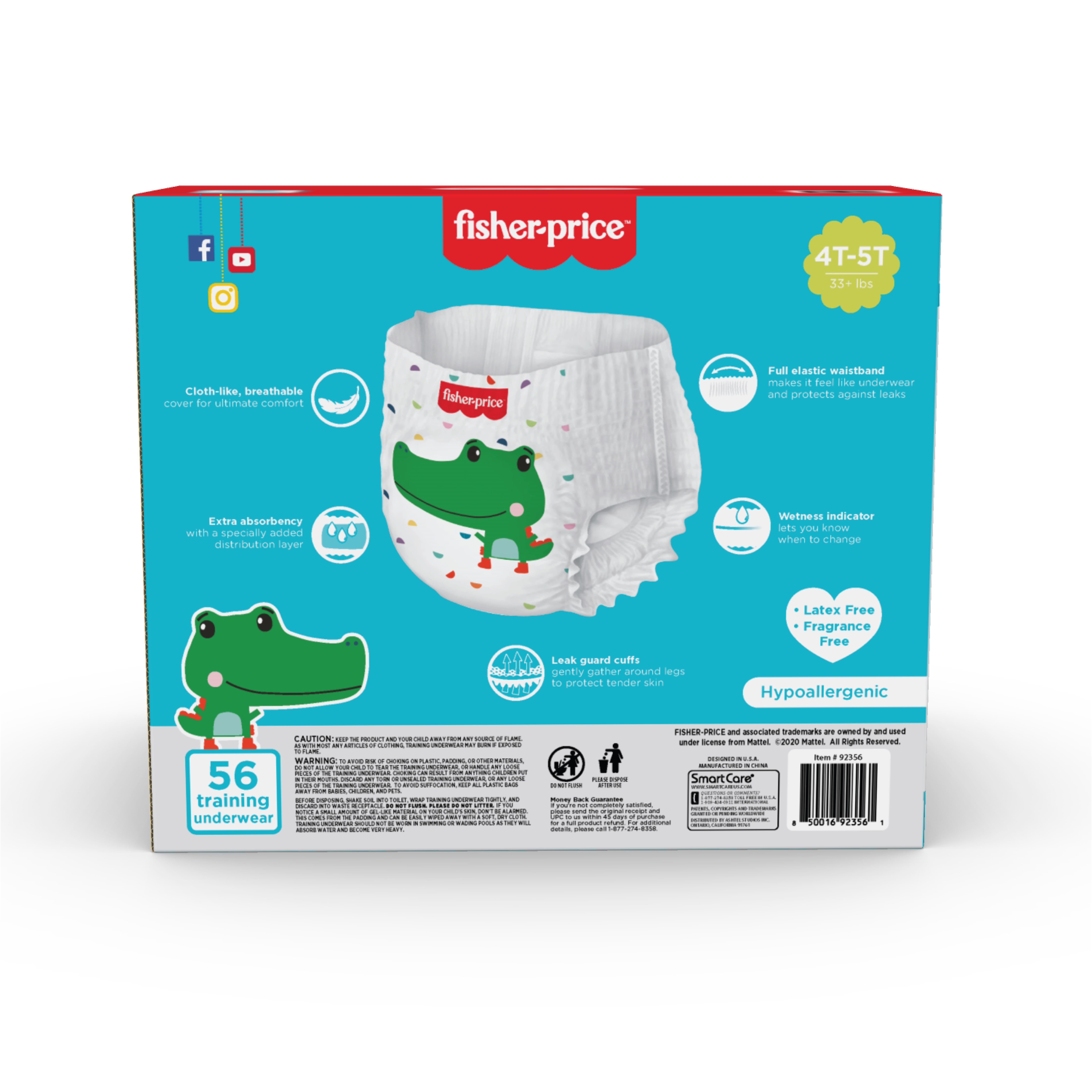 Fisher-Price Boys Pull-up Potty Training Pants for Toddlers, 4T-5T, 56 Count