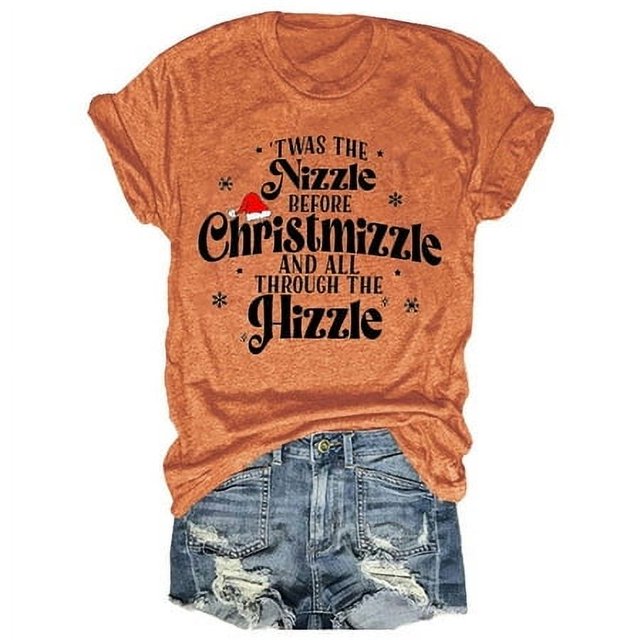 LUOGENLI T-shirts pour Femmes T-shirts Décontractés Col Rond Imprimé Lettre Manches Courtes T-shirts Graphiques pour Femmes Fête de la Saint-Patrick Orange TTTTG