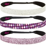 Hipsy Women's Adjustable NO SLIP Harlequin Fashion Headbands (L. Pink/Purple/White 3pk)