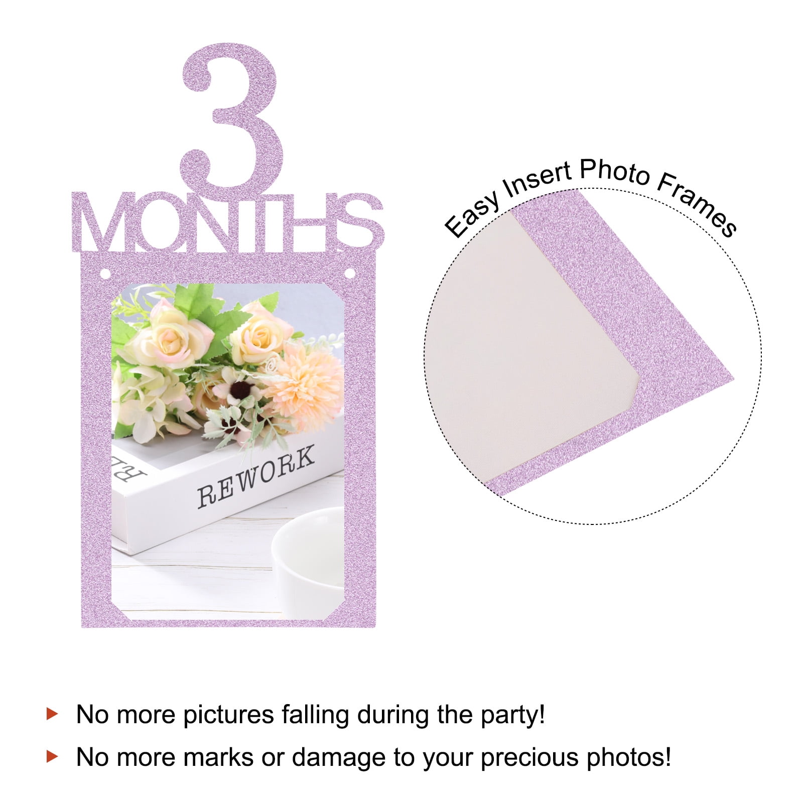 Unique Bargains Birthday Photo Banner 1 To 12 Months First Birthday Decor Pink