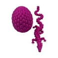 thumbnail image 2 of Surprise Dragon Egg Articulating Gemstone Dragon Fidget Figurine - 3D Printed Dragons Flexible ADHD, Autism, Relief Anxiety - Articulated Joints (Fuchsia), 2 of 6