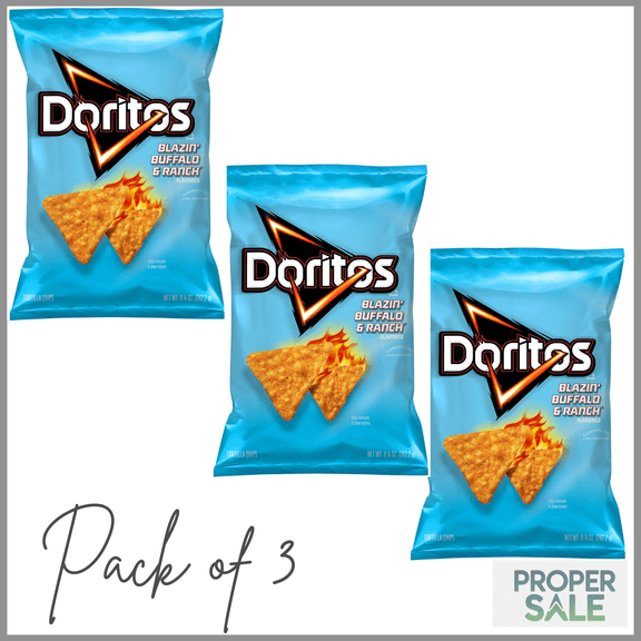 Doritos Blazin' Buffalo & Ranch Flavored Tortilla Chips, 9.25 oz Bag ( pack of 3 )