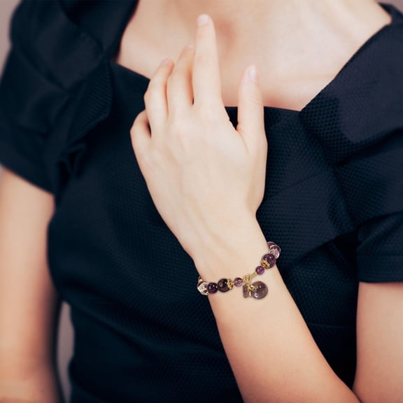 Designer Natural Amethyst Chain Irregular Zircon Necklace stretch cord for bracelets, 1PCS