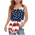 thumbnail image 2 of YYYTop Kid's 4th of July Tank Top Girls Flag Patriotics Sleeveless Shirt Graphic Tankinis Underwear Going Out Loose Fits Athletic Breathable Top 5-14 Years, 2 of 6