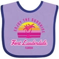 thumbnail image 3 of Inktastic Summer Enjoy the Sunshine Fort Lauderdale Florida in Pink Boys or Girls Baby Bib, 3 of 4