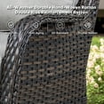 thumbnail image 6 of PARKWELL Outdoor Swivel Gliders Chair Set of 2,Patio Wicker High Back Swivel Rocker Lounge Chair with Gray Cushions for Balcony Deck, Brown Wicker, 6 of 9