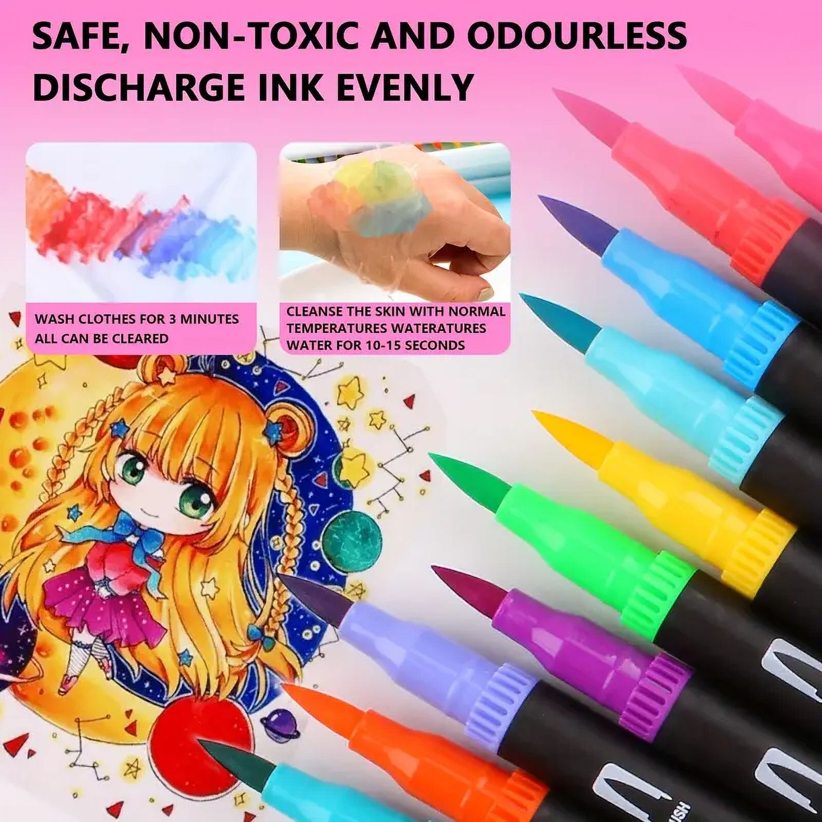 ASOVNXF Dual Tip Brush Pens, 72-Color Art Marker Set photo 5