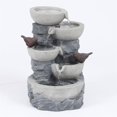 thumbnail image 1 of LuxenHome Polyresin Gray Tiered Pots Patio Fountain, 1 of 7