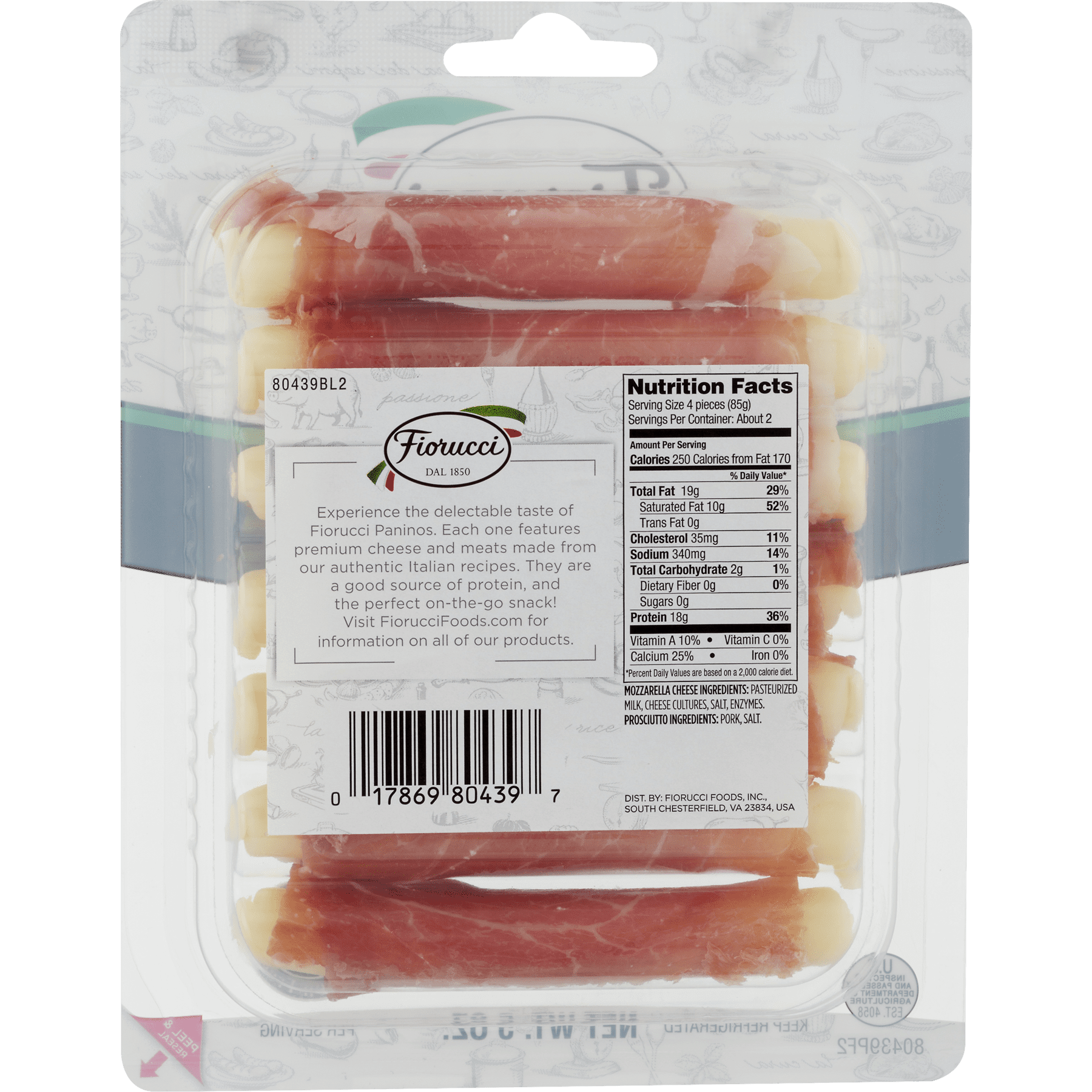 prosciutto panini calories