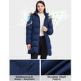 thumbnail image 4 of WenVen Women's Insulated Winter Coat Winter Puffer Jacket Warm Windproof with Detachable Hood Navy L, 4 of 11