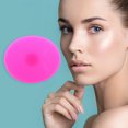 thumbnail image 2 of Unique Bargains 1 Pc Portable Silicone Facial Cleansing Brush Oval 3.94"x3.15"x1.3" Rose Red, 2 of 7