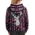 thumbnail image 6 of Xoenoiee Girls Hoodies Hooded Sweater with Front Kangaroo Pocket Pullover Sweatshirt Long Sleeve Hoodies for Age 6-16 Years Travel Workout Walk, Camo Forest American Flag Antler Print, M, 6 of 7