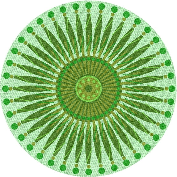 Ahgly Company Indoor Square Patterned Light Green Area Rugs, 3' Square