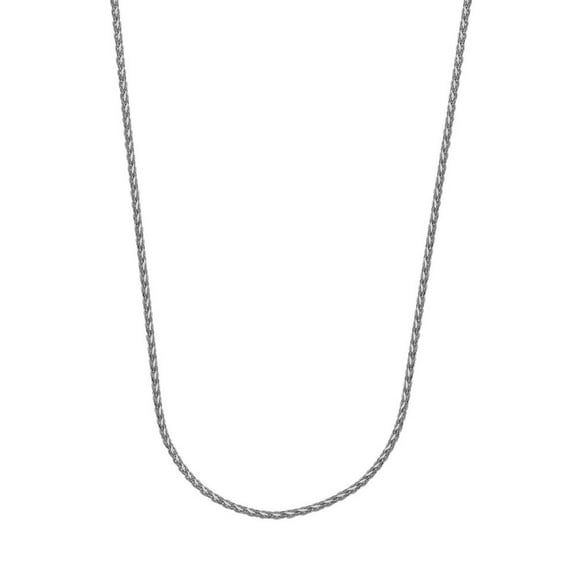 14k White Gold 1.05mm Sparkle-Cut Wheat Chain Necklace Lobster Claw Closure - 2.6 Grams - 18 Inch