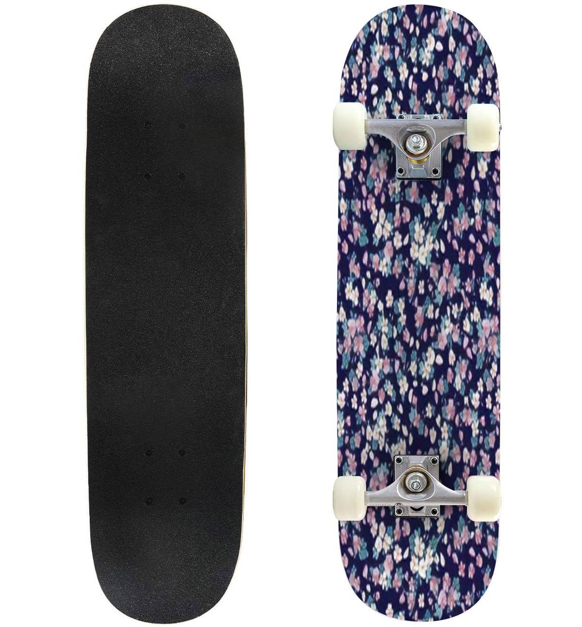 Skateboards for Beginners Simple seamless floral bright colorful small