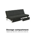 DHP Sola Storage Futon with Storage Drawers, Gray Microfiber