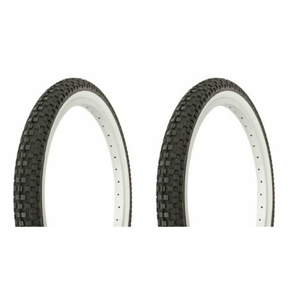 Tire set. 2 Tires. Two Tires Duro 20" x 1.95" Black/White Side Wall bike Tires, lowrider bike Tires, lowrider bicycle Tires, bmx bike Tires