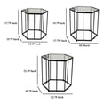 thumbnail image 5 of Kellie Plant Stand Table Set of 3, Black Metal, Hexagon Glass Tops, 5 of 5