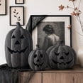 thumbnail image 3 of 9 PC Fall Decor - Halloween Handmade Resin Pumpkin Jack O' Lantern Decorations for Outdoor Indoor, Cute Spooky Decoration Centerpieces for Tables Porch Yard Home Kitchen Front Door Mantel, 3 of 20