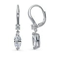 thumbnail image 2 of BERRICLE Sterling Silver Solitaire 2 Carat Marquise Cut Cubic Zirconia CZ Anniversary Leverback Dangle Drop Earrings for Women, Rhodium Plated, 2 of 6